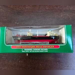 2002 Miniature Hess Voyager Red Ship Boat Collectible Toy NWB